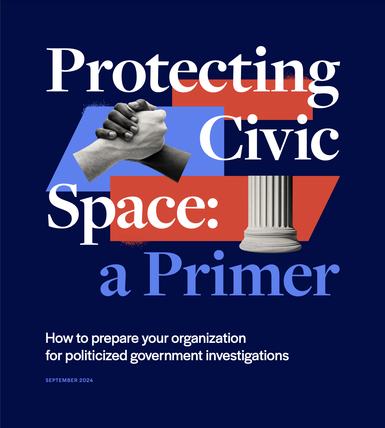 Thumbnail of front page of Protecting Civic Space report.